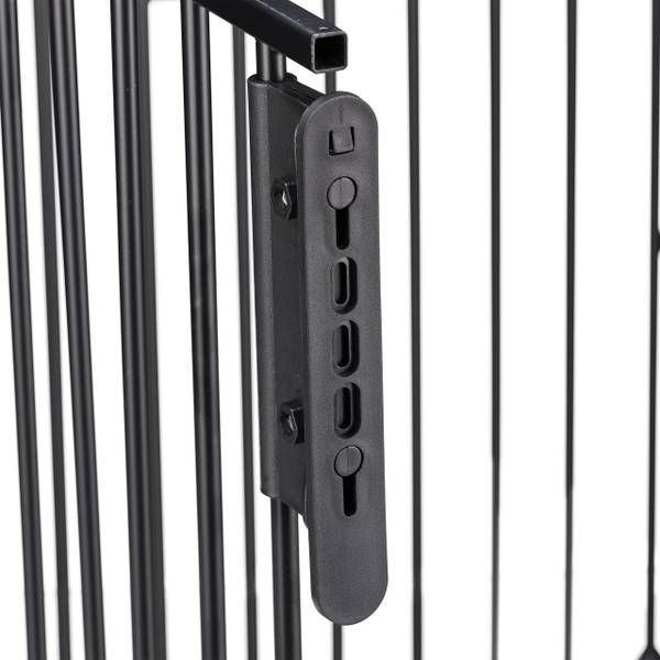 Haardscherm 5 panelen zwart - nylon - staal - 165 x 75 x 94 cm