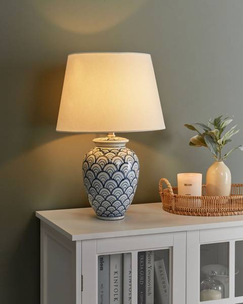 Tafellamp JAUCA blauw - wit - porselein - 33 x 50 x 33 cm