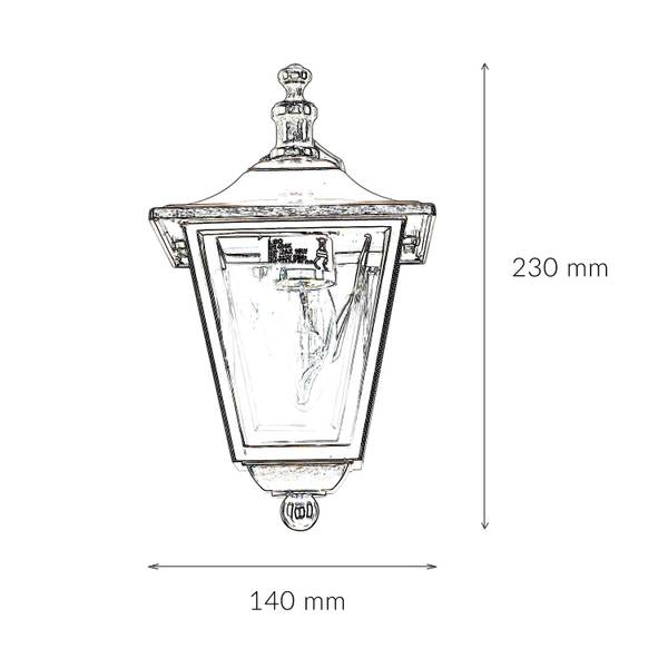 Wandlampe LEROS Silber - Glas - Metall - 14 x 23 x 20 cm