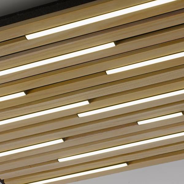 LED Deckenlampe Q-AKUSTIK Echtholz 62 x 62 cm
