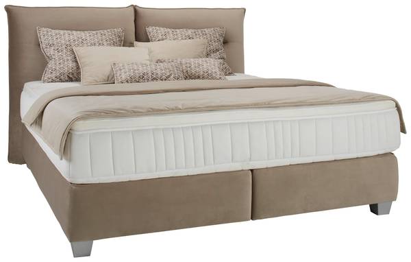 Boxspringbett FOG Beige - Textil - Holz teilmassiv - 184 x 1 x 160 cm