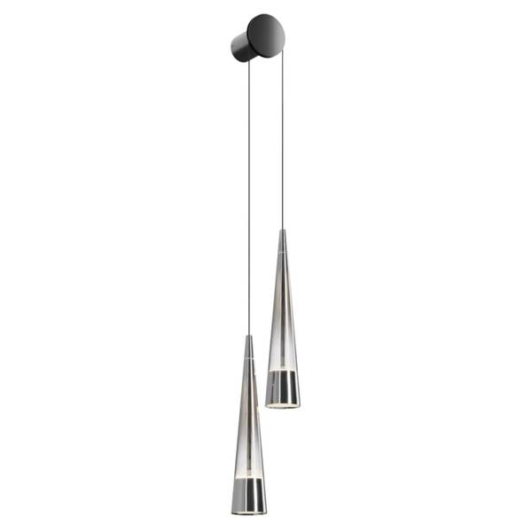 Wandleuchte Modern Jo Schwarz - Silber - Aluminium - 49 x 229 x 39 cm