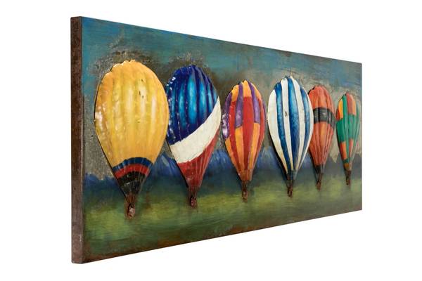 Metallbild Landschaften Jec Blau - Metall - 144 x 44 x 5 cm