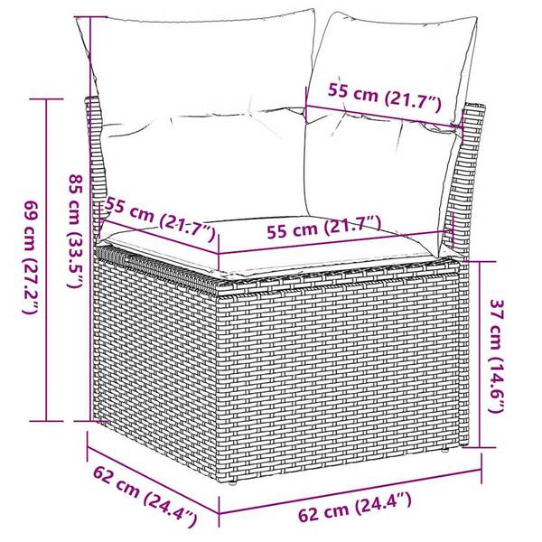Garten-Lounge-Set 3034258-1 8-teilig Braun - Creme