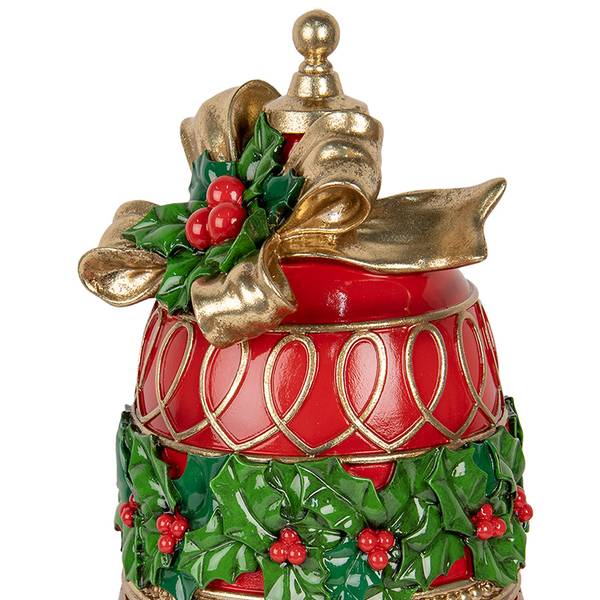 Kerstdecoratie Beeld Bel Xmas&Alvin rood - kunststof - 32 x 41 x 32 cm