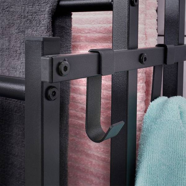 Handtuchständer 569821 Schwarz - Metall - 26 x 84 x 46 cm