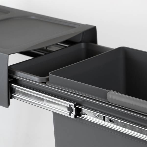 Recycle 20 L Recyclingbehälter für Grau - Metall - 26 x 40 x 45 cm