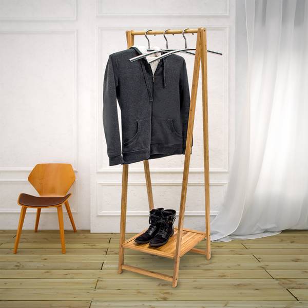 Portant à vêtements en bambou Marron - Bambou - 51 x 159 x 41 cm