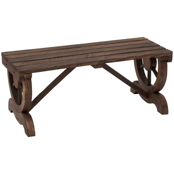 Gartenbank 84B-410 Braun - Massivholz - 50 x 40 x 98 cm