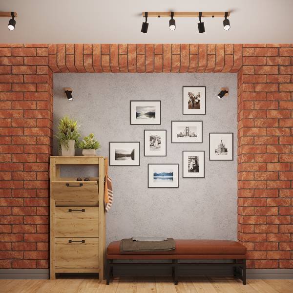 Wandlamp Fager Schwarz - Stahl - 17 x 13 x 8 cm