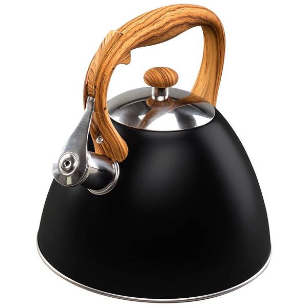 Wasserkessel mit Pfeife 3 l Schwarz - Edelstahl - 22 x 23 x 24 cm