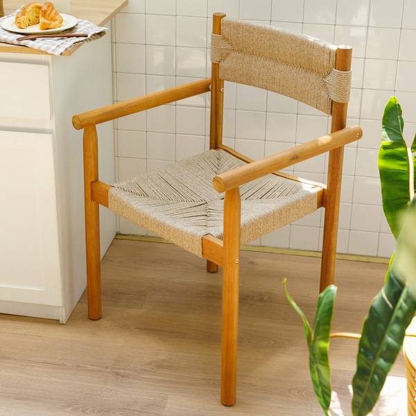 Gartenstühle OVALLE 2er Set Braun - Massivholz - 50 x 87 x 59 cm