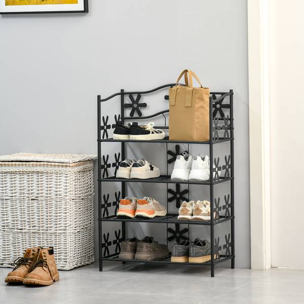 Blumentreppe BB5516 Schwarz - Metall - 30 x 92 x 595 cm