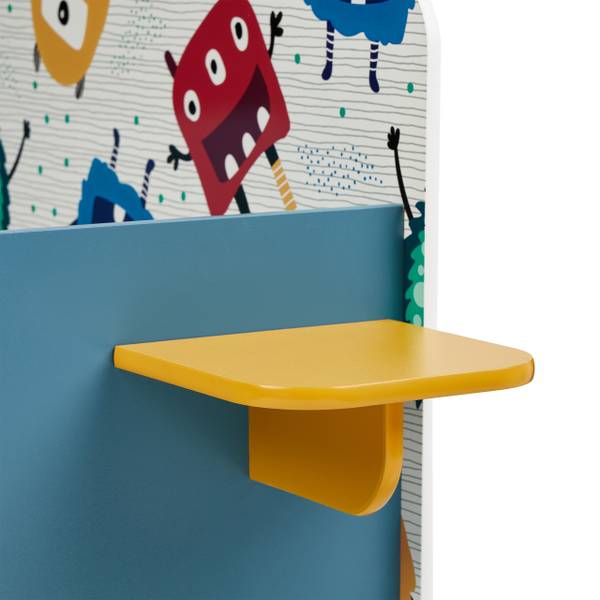 Kinderbett kleine Monster mit Ablage Blau - Rot - Weiß - Holzwerkstoff - Kunststoff - 94 x 60 x 143 cm