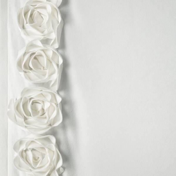 Vorhang ROSES Weiß - Textil - 140 x 1 x 270 cm