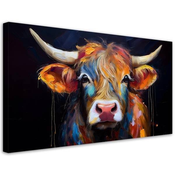 Tableau déco Vache 80 x 40 cm