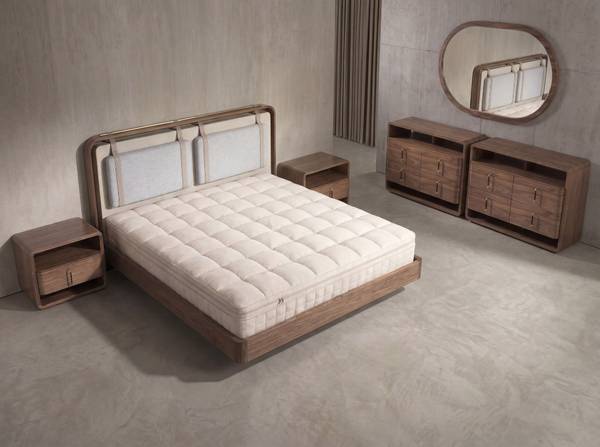 Matratze 7244 Beige - Baumwollstoff - Leinen - Polyester - 160 x 31 x 200 cm