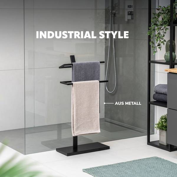Handtuchhalter 91012 Schwarz - Metall - 42 x 81 x 19 cm