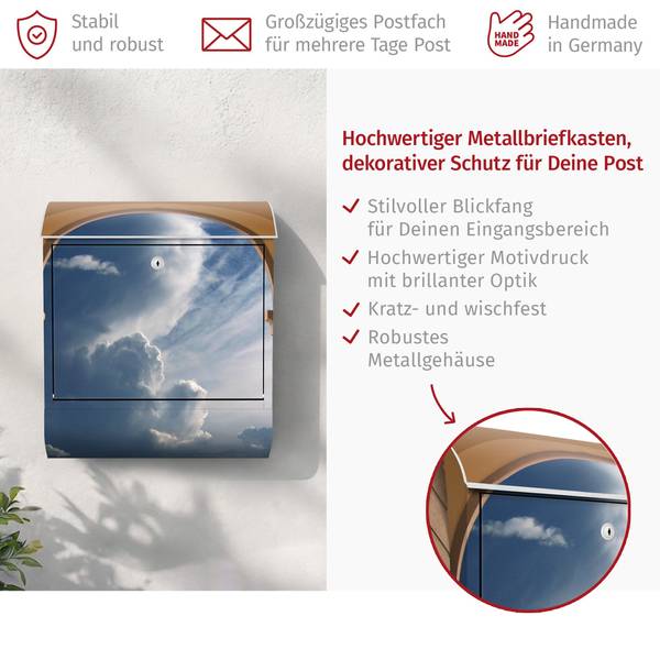 Briefkasten Das Tor zum Himmel Blau - Stahl - 39 x 46 x 13 cm