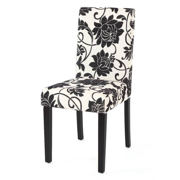 Esszimmerstuhl Littau (6er-Set) Schwarz - Weiß - Textil - 43 x 90 x 48 cm