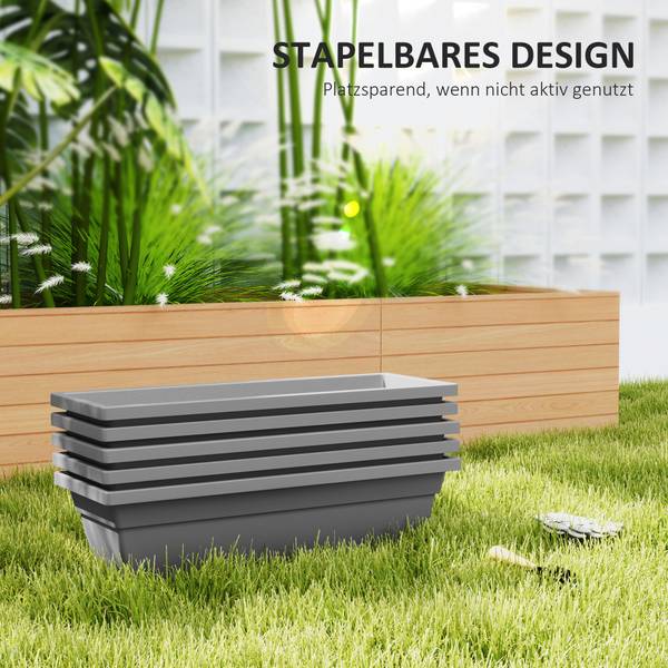 Pflanztöpfe 84H-256V00GY Grau - Kunststoff - 21 x 16 x 59 cm