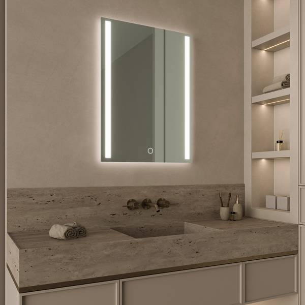 Badspiegel Phoenix Weiß - Spiegelglas - 60 x 80 x 3 cm