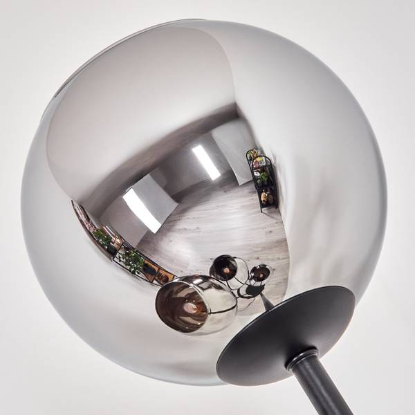 Stehlampe Cesaro Grau - Silber - Aluminium - Klarglas - 17 x 147 x 83 cm
