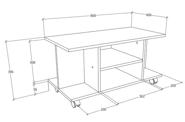 TV-Möbel Findalo Weiß - Holzwerkstoff - 80 x 40 x 40 cm