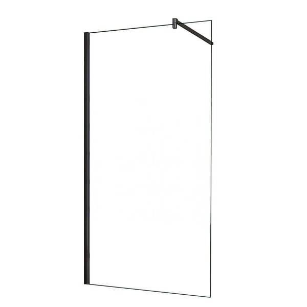 schwarze Duschwand Walk-In Schwarz - Sicherheitsglas - 140 x 200 x 1 cm