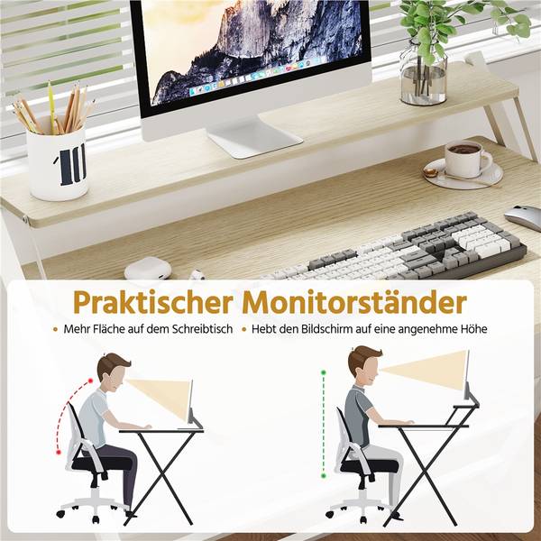 Computertisch ARJ41 Beige - Metall - 61 x 90 x 107 cm
