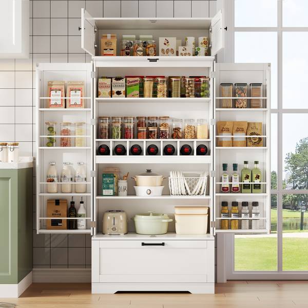 Buffetschrank WoodyLucy Ⅶ Weiß - Holzwerkstoff - 80 x 180 x 40 cm