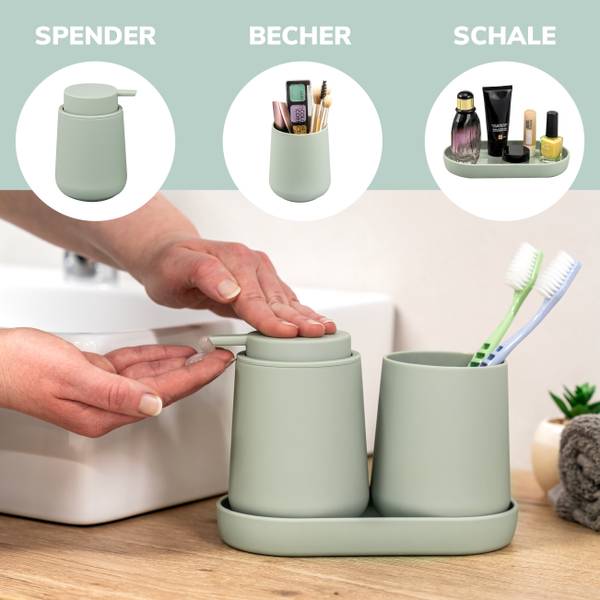 Bad-Accessoires 5er-Set Tesero Salbei