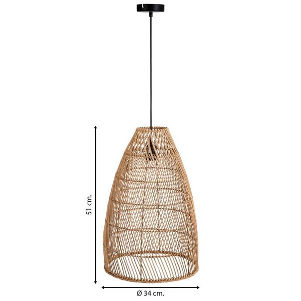 Deckenleuchte 4523354630 Braun - Rattan - 34 x 51 x 34 cm
