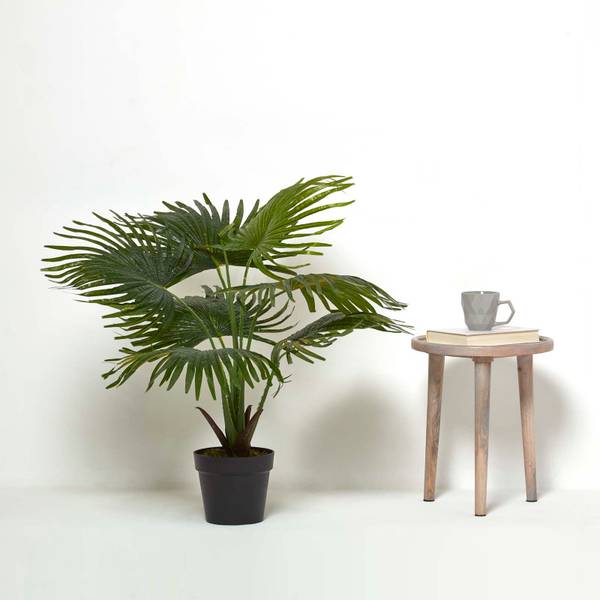 Kunstpflanze Fächerpalme Grün - Polyester - 40 x 80 x 80 cm