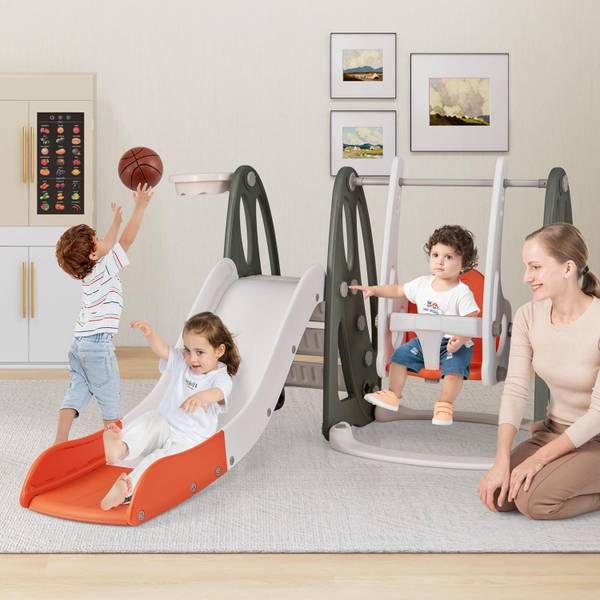 Kinderschommel FE32372ADNL oranje - kunststof - 150 x 98 x 182 cm