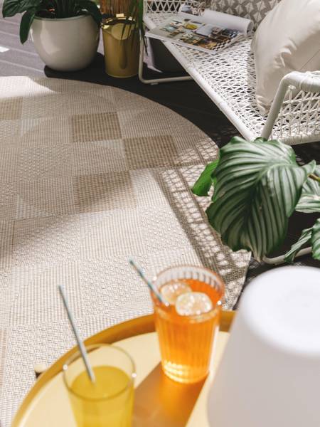 In-/Outdoorteppich Bronco Creme - 160 x 160 cm