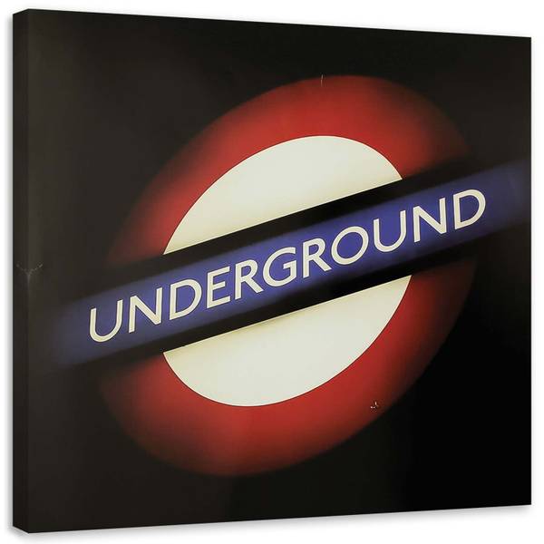 Wandbild englisches underground-zeichen 30 x 30 cm