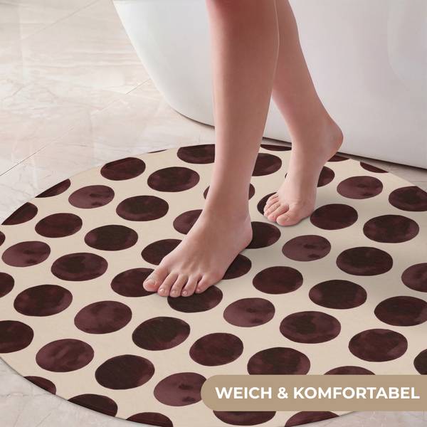 BADEMATTE Punkte Rot - Microfaser - 70 x 70 x 1 cm