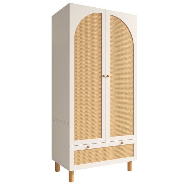 Kleiderschrank Sporophyt Weiß - Holzwerkstoff - 86 x 181 x 52 cm