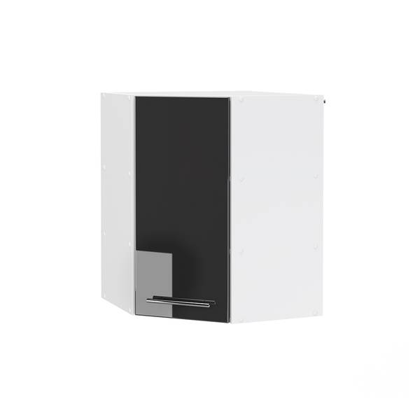 Hoek hangkast Fame-Line 33530 hoogglans antracietkleurig - wit