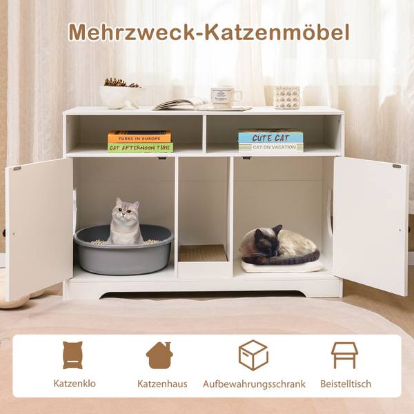 Katzenschrank BH32453 Weiß - Holzwerkstoff - 51 x 74 x 108 cm