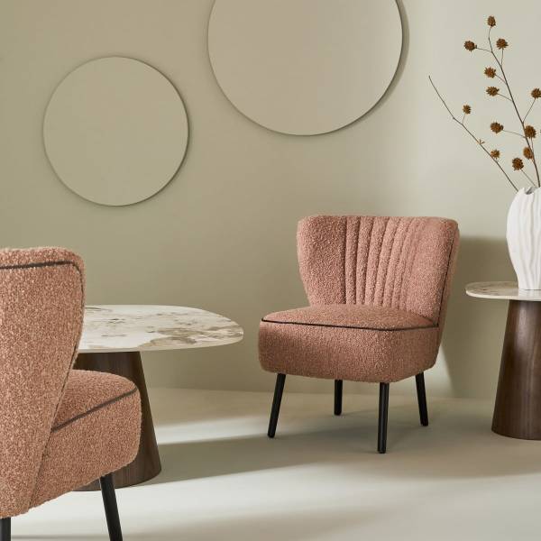 Sessel GINA Pink - Webstoff - 61 x 72 x 74 cm