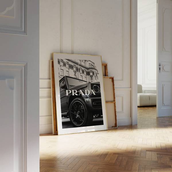Poster Prada G-Klasse Schwarz - Weiß - 30 x 40 cm