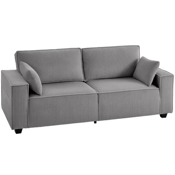 3-Sitzer Sofa 83B-784V00LG Grau - Cord - 79 x 91 x 218 cm