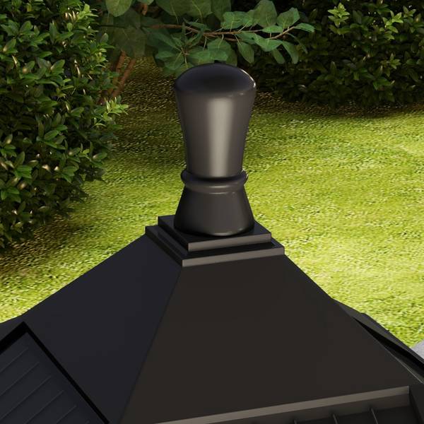 Solar Gartenlaterne B30-053V00BK Schwarz - ABS - Polycarbonat - 15 x 127 x 15 cm