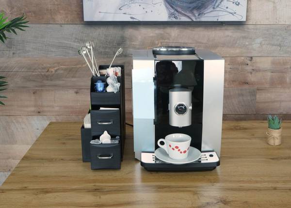 Koffiestation voor accessoires L97 zwart - kunststof - 14 x 29 x 33 cm