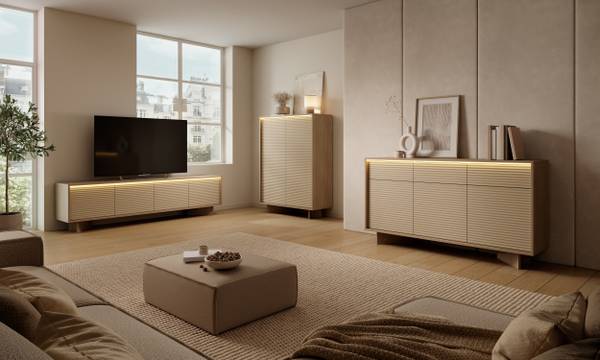 TV-Schrank Lido I Braun - Holzwerkstoff - 204 x 55 x 40 cm