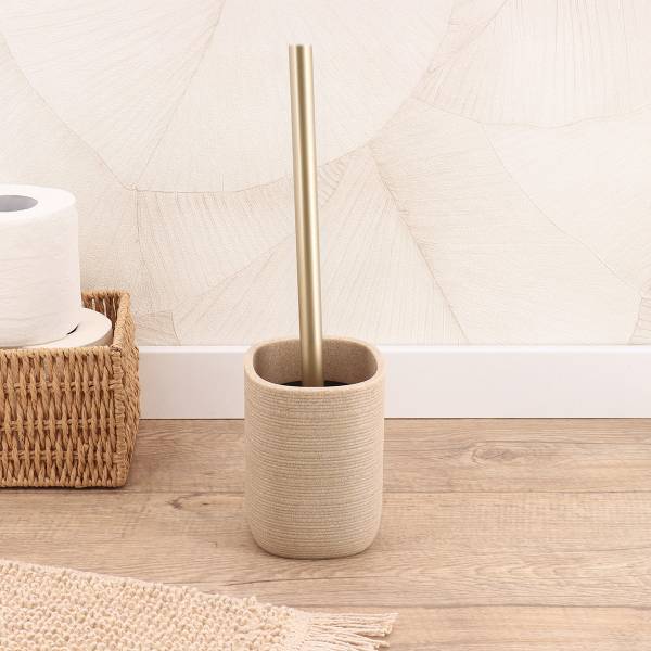 Toilettenbürste Neil Beige - Kunststoff - 10 x 37 x 10 cm
