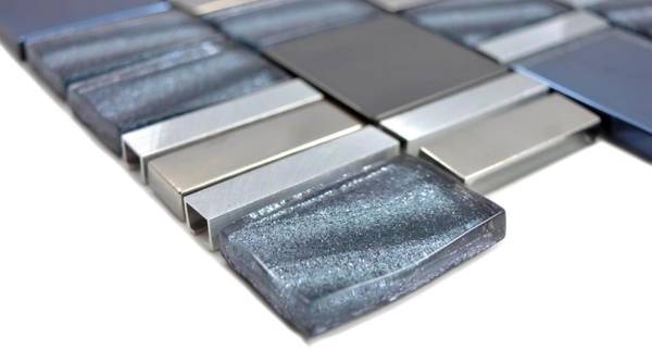 Mosaikfliesen 88-0017 Silber - Glas - 30 x 30 x 30 cm