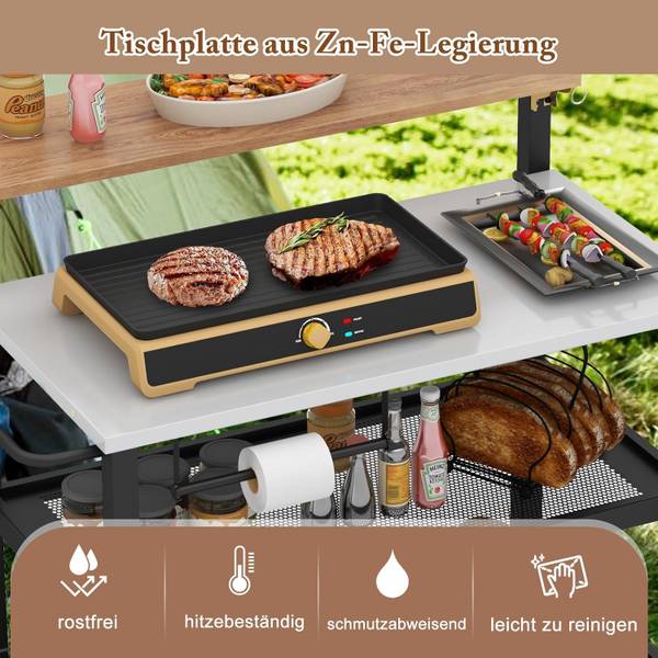 Grillwagen ZB34250DE Schwarz - Metall - 55 x 130 x 116 cm